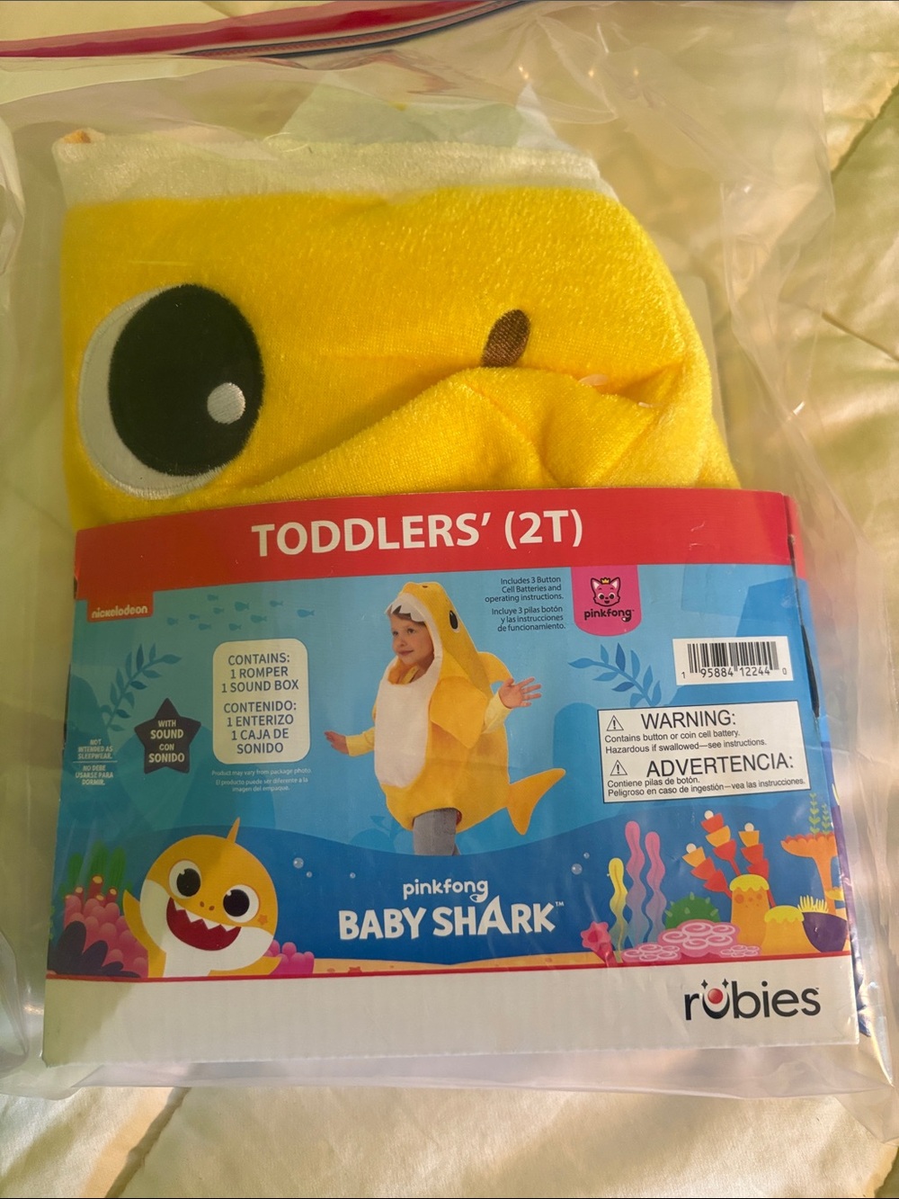 NWT Rubie's Baby Shark Toddler Halloween Costume with Sound Chip; Sz: 2T - Picture 3 of 9